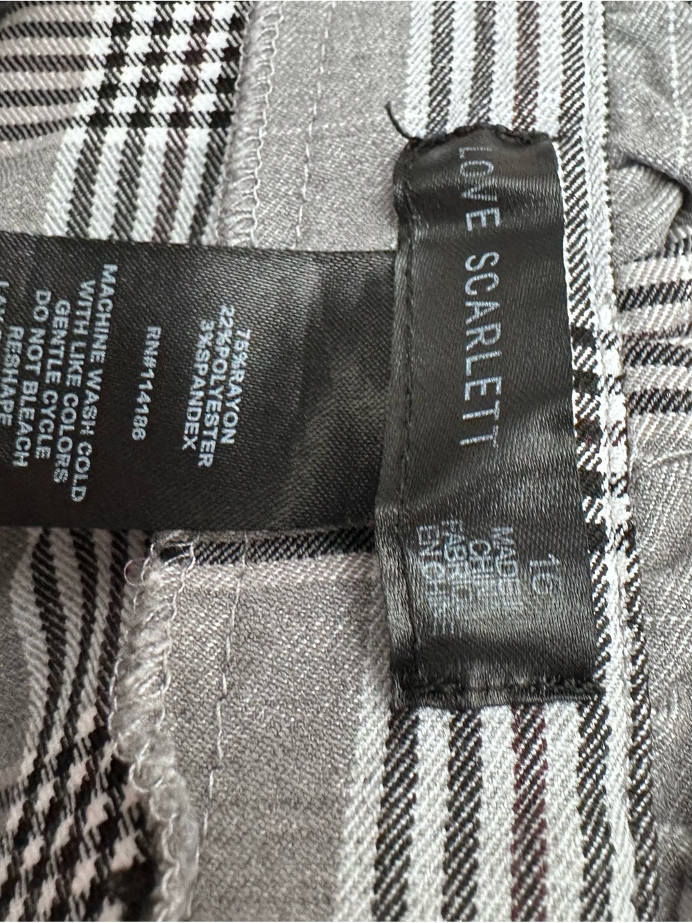Scarlett Gray Plaid Chinos - Picture 6 of 9